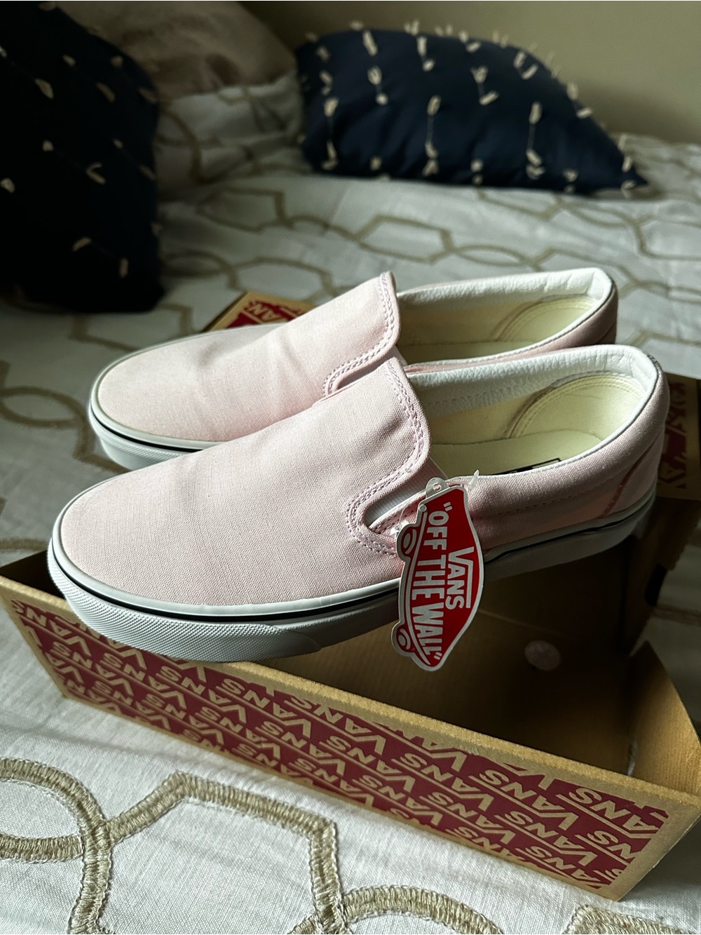 Vans Pink Canvas Slip-On Loafers - Picture 3 of 4